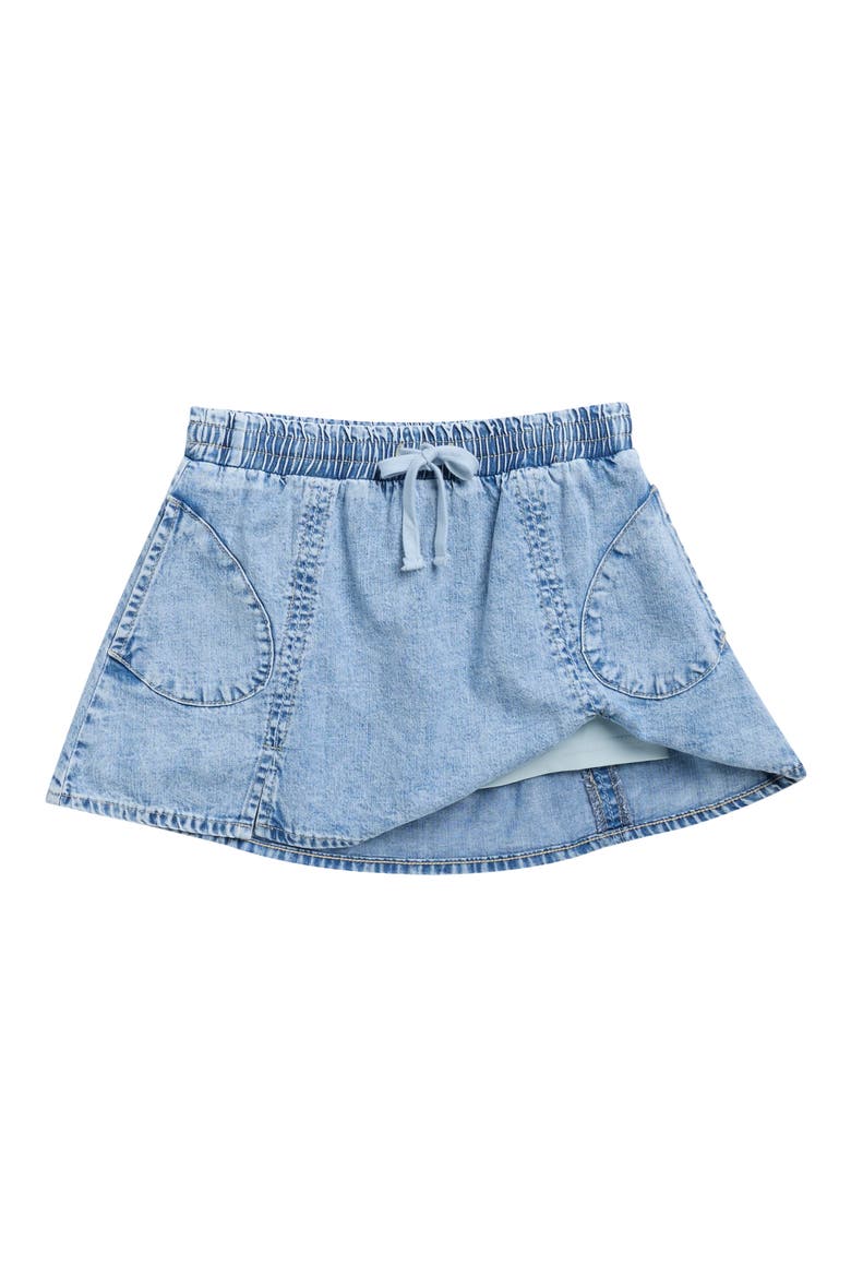 Kids' Denim Skater Skort, Alternate, color, INDIGO