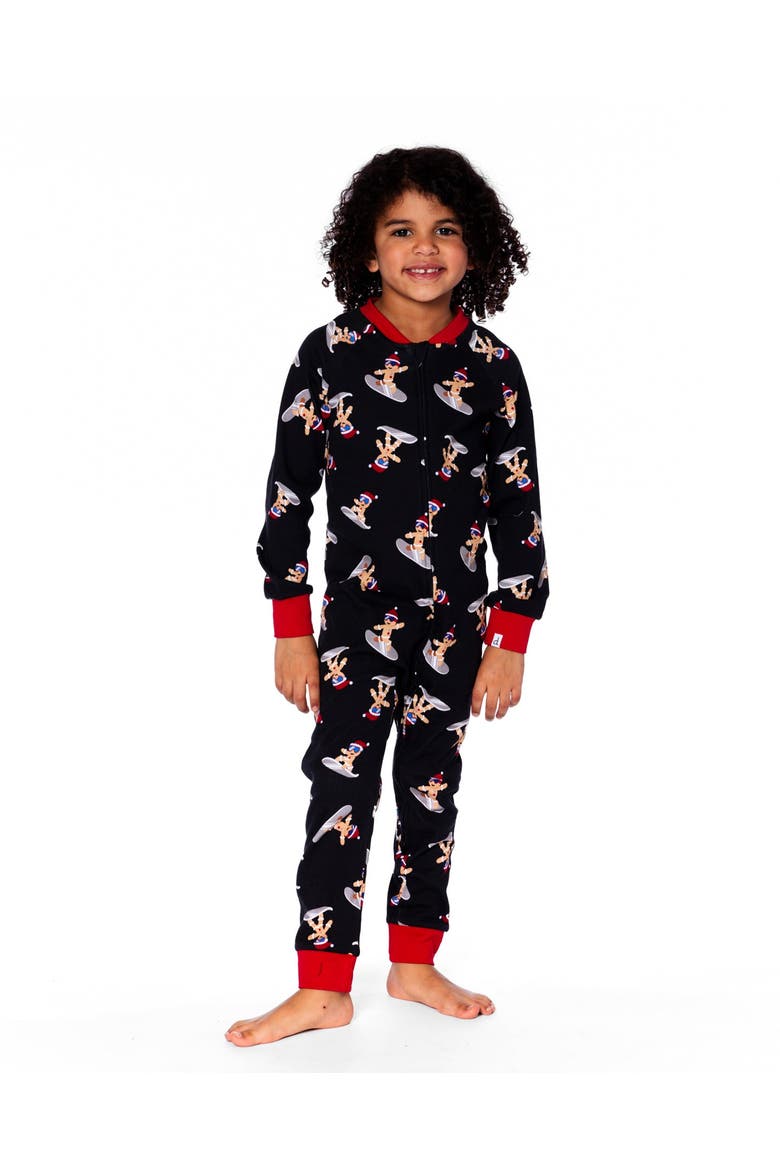 Organic Cotton Interlock One-Piece Pajama Cookie, Alternate, color, Black