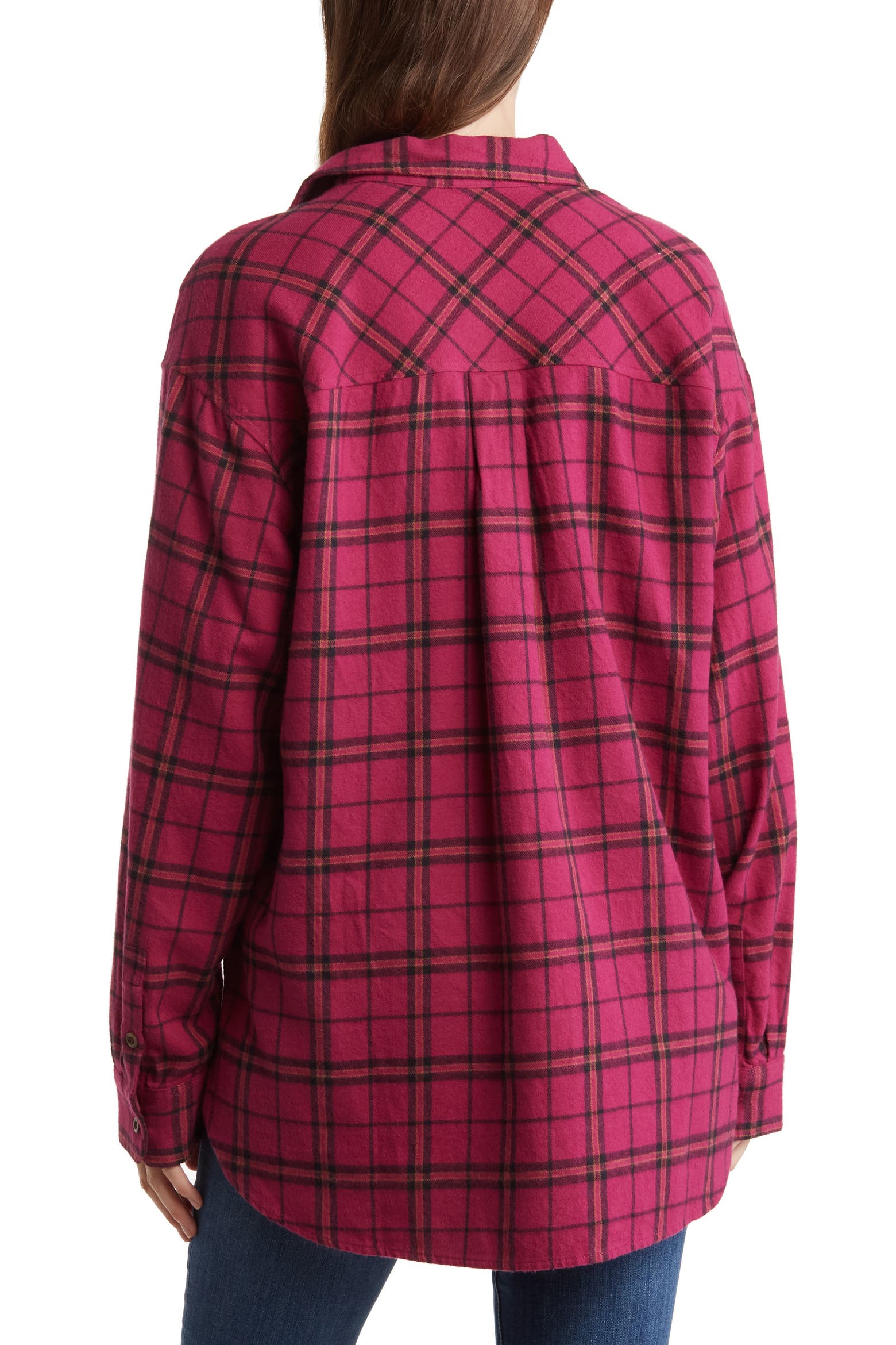 Button Factory Machine Abound Plaid Long Sleeve Button-Up Shirt (Women) | Nordstromrack