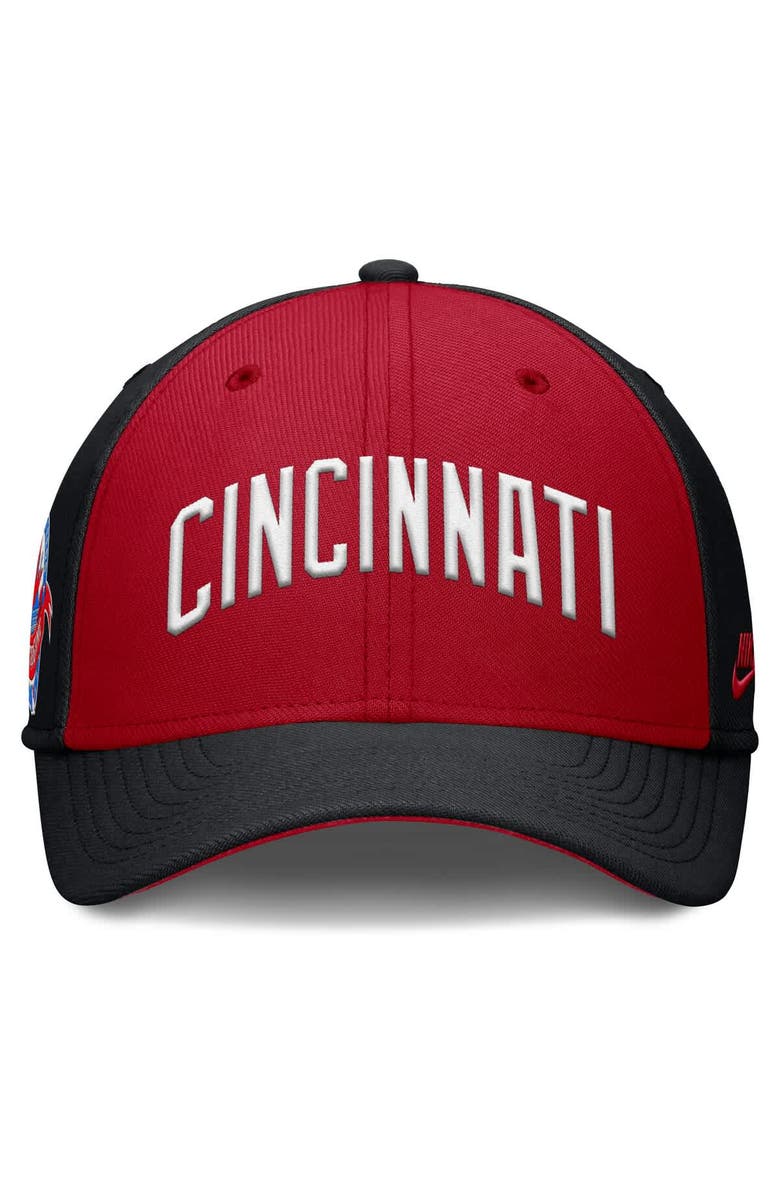 Nike Men's Nike Black/Red Cincinnati Reds Rise Swoosh Performance Flex Hat, Alternate, color, Black