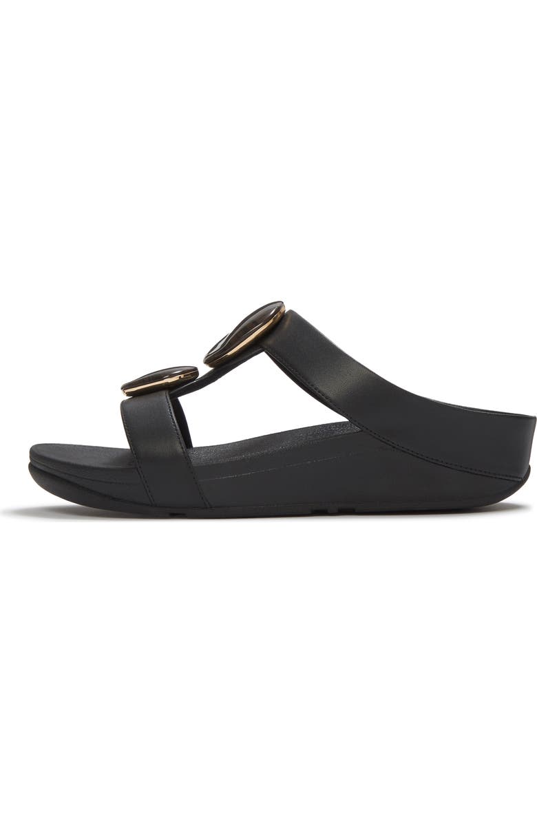 FitFlop Fino Marbled-Stone Slides, Alternate, color, Black