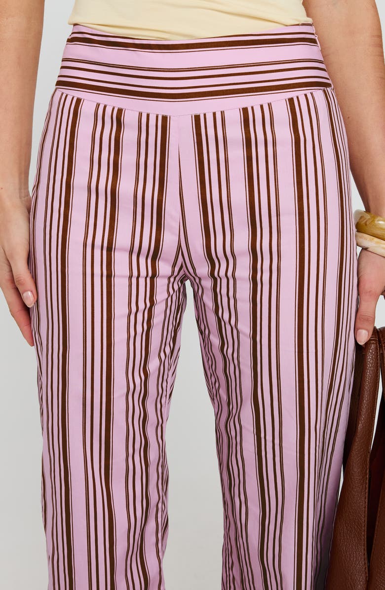 Princess Polly Leocadie Stripe Cotton Pants, Alternate, color, Pink Stripe