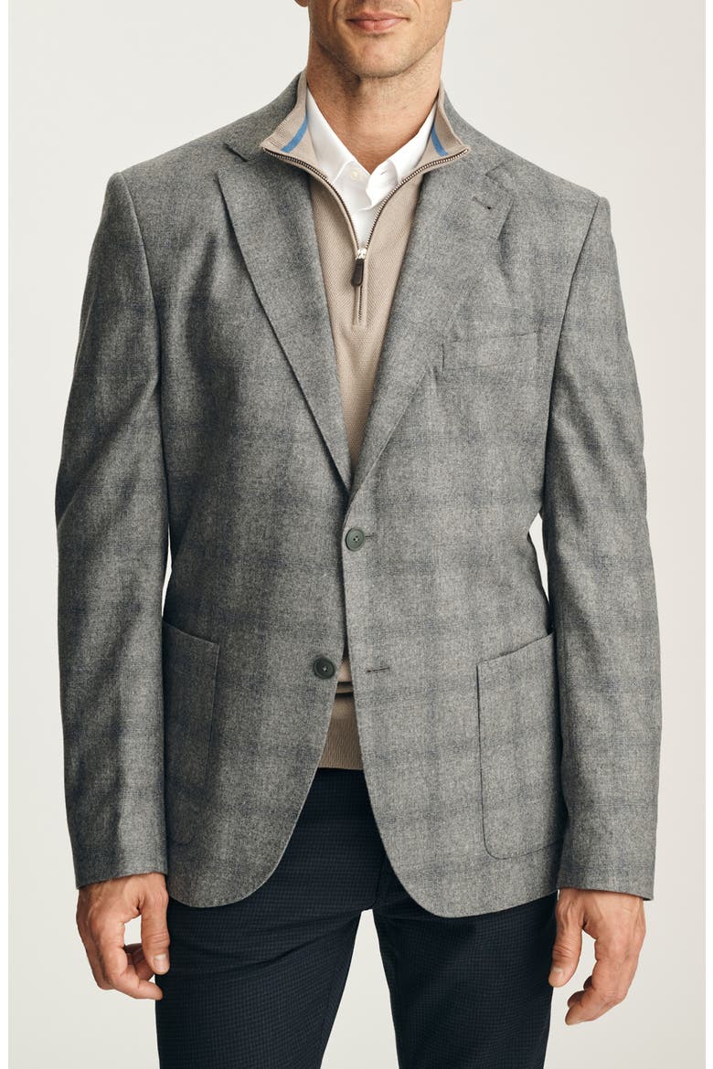 Matteo Checked Wool Blend Sport Coat, Main, color, GREY MELANGE
