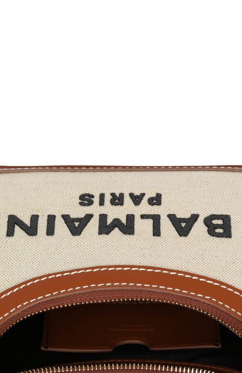 BALMAIN BALMAIN B-ARMY SHOULDER CANVAS AND LEATHER BAG