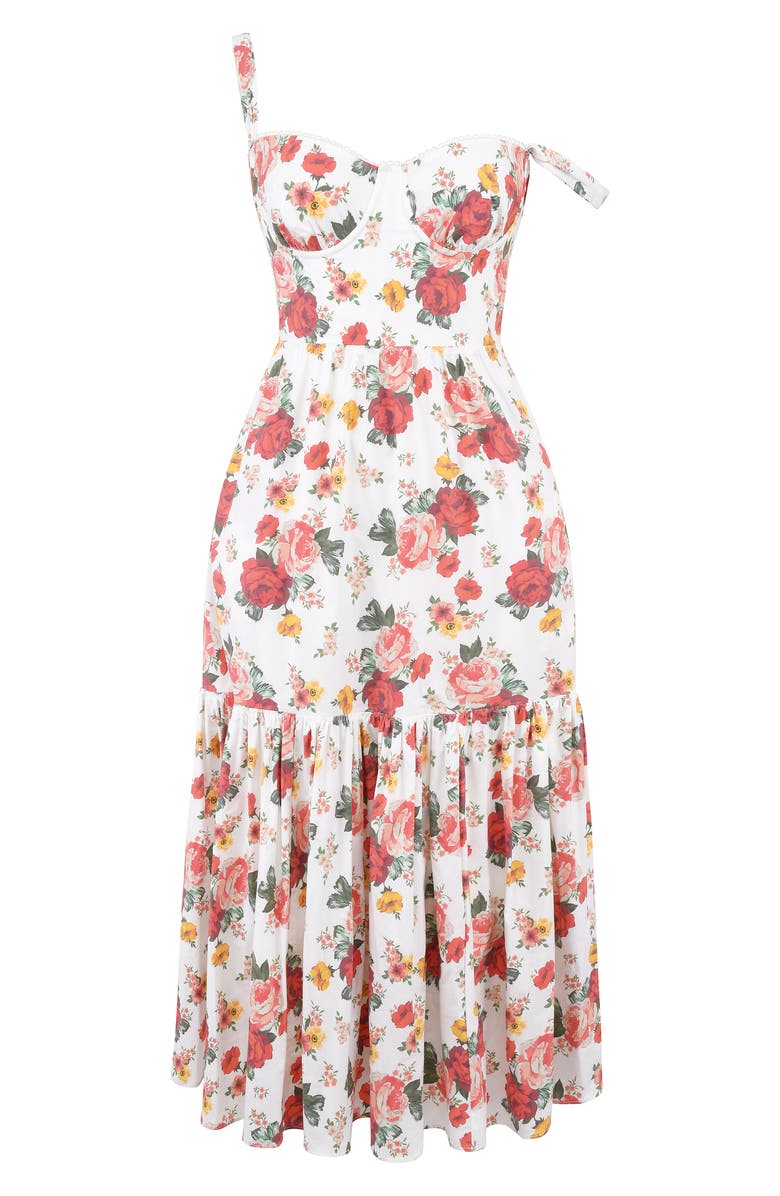 HOUSE OF CB Elia Floral Sweetheart Neck Sundress, Alternate, color, Rose Print