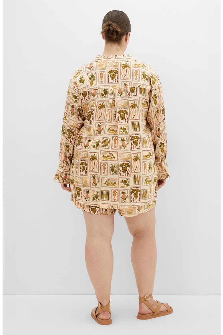 Bella Print High-Low Tunic Shirt, Alternate, color, COOL TROPICS