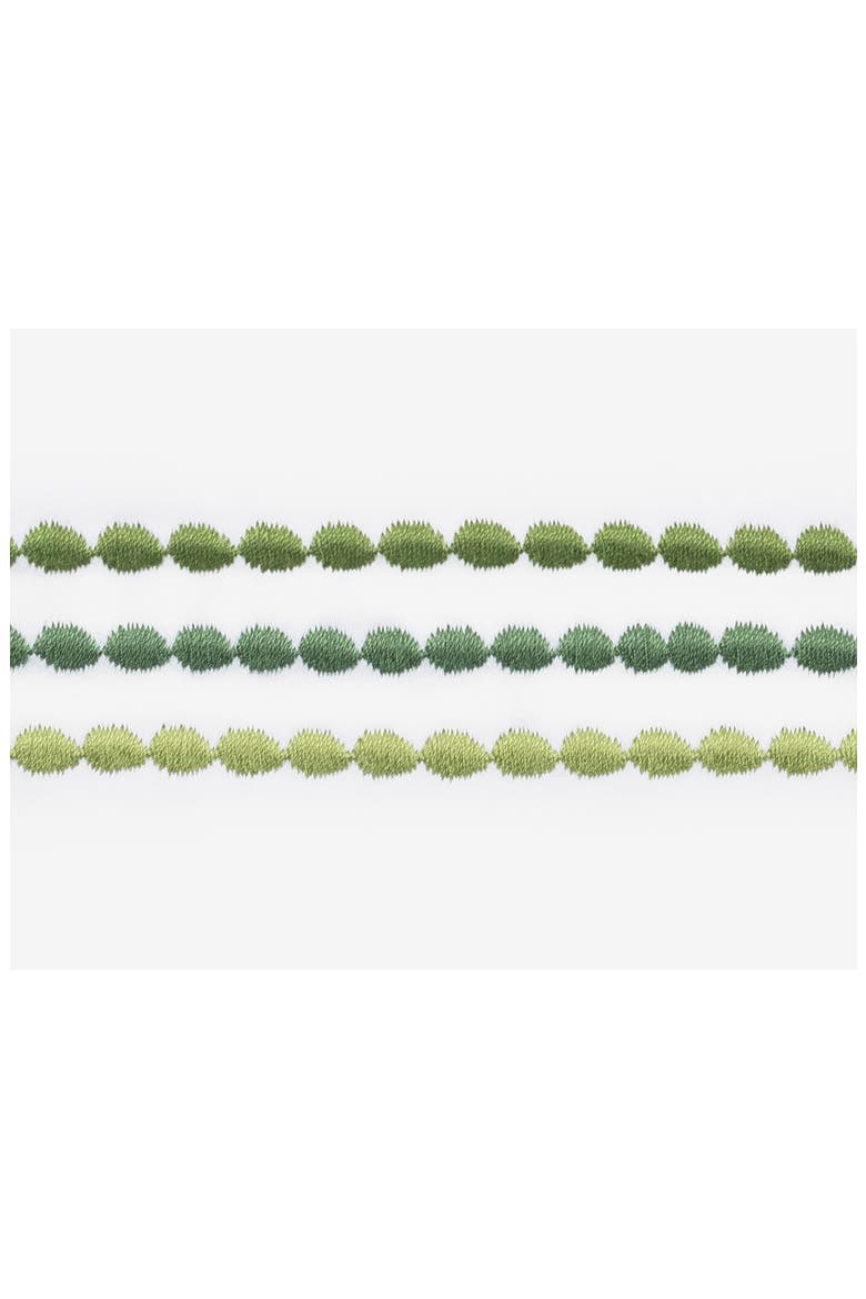Set of 2 Amara Triple Pearl Embroidered Cotton Pillowcase, Alternate, color, PALM GREEN