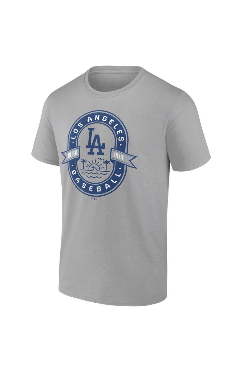 FANATICS Men's Fanatics Branded Gray Los Angeles Dodgers Iconic Glory Bound T-Shirt, Alternate, color,