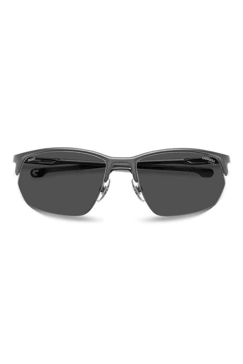 65mm Oversize Rectangular Sunglasses, Alternate, color, MATTE DARK RUTHENIUM/ GREY