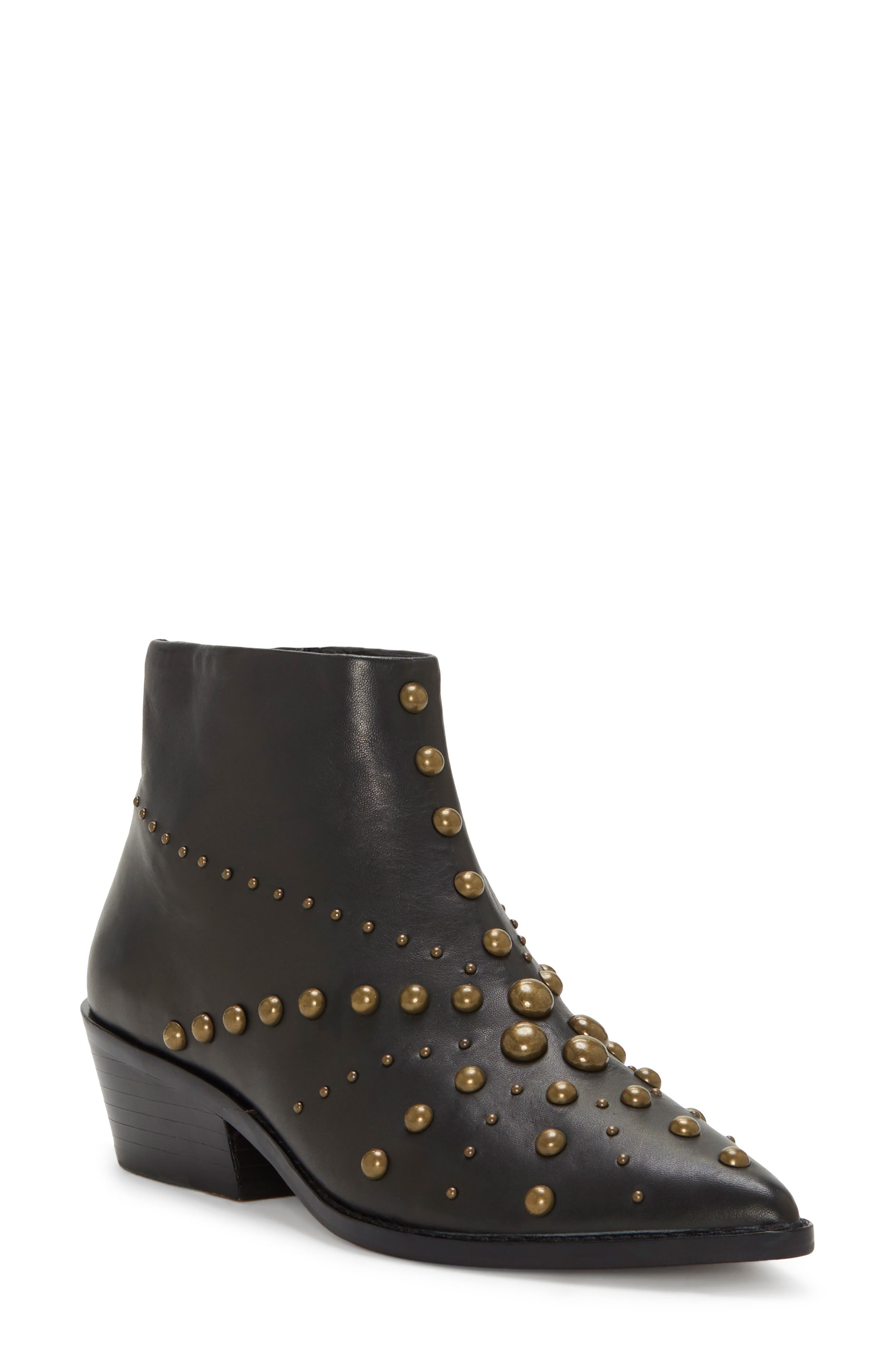 1.STATE Sobel Studded Bootie, Main, color, Black Leather