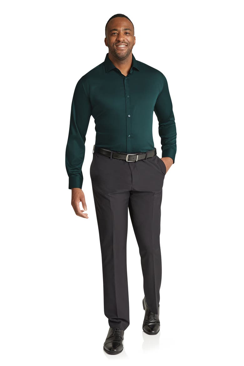 Hamilton Stretch Dress Shirt, Alternate, color, EMERALD