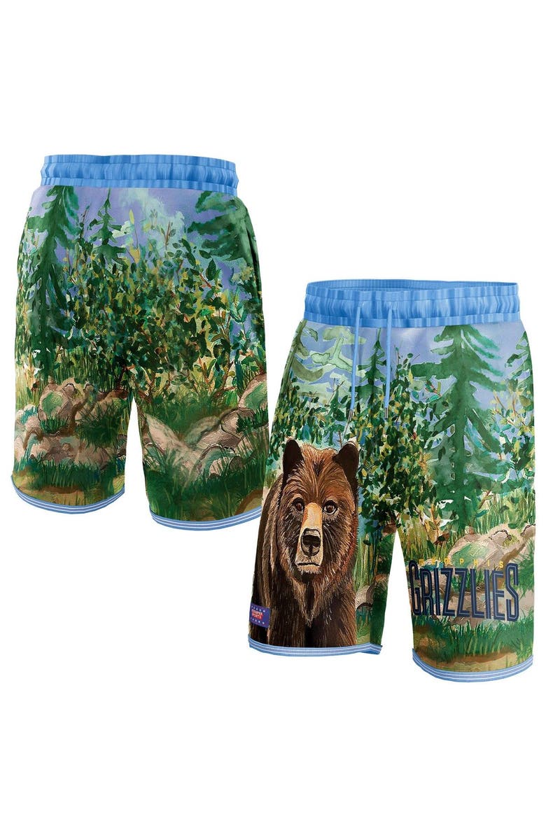 NBA X KIDSUPER Unisex NBA & KidSuper Studios by Fanatics Blue Memphis Grizzlies Hometown Shorts, Main, color, Blue