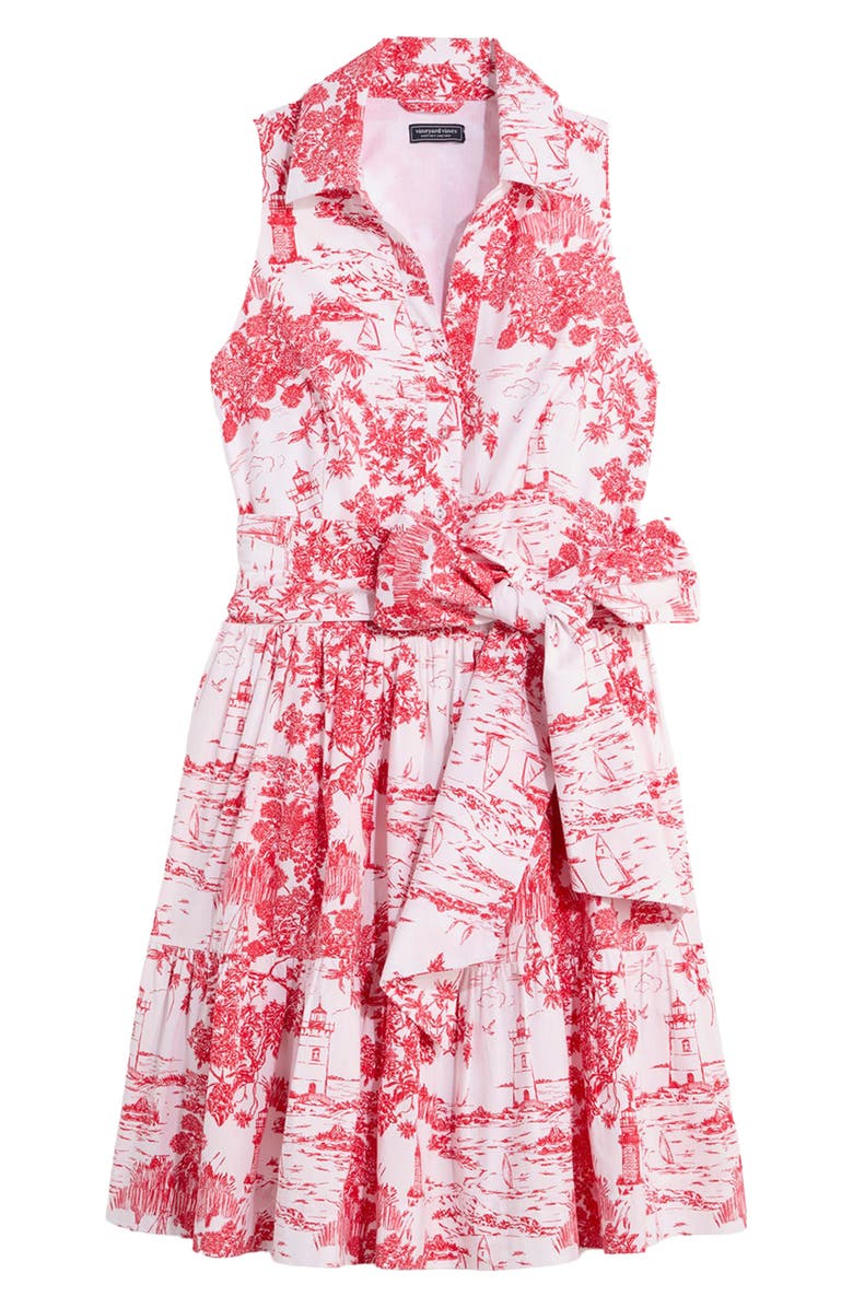 vineyard vines Tie Waist Sleeveless Tiered Dress, Main, color, 