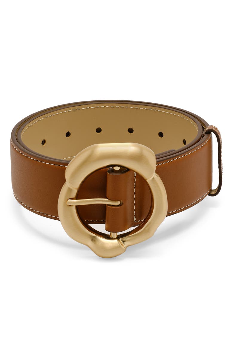 Cult Gaia Meerah Leather Belt, Main, color, Cuoio