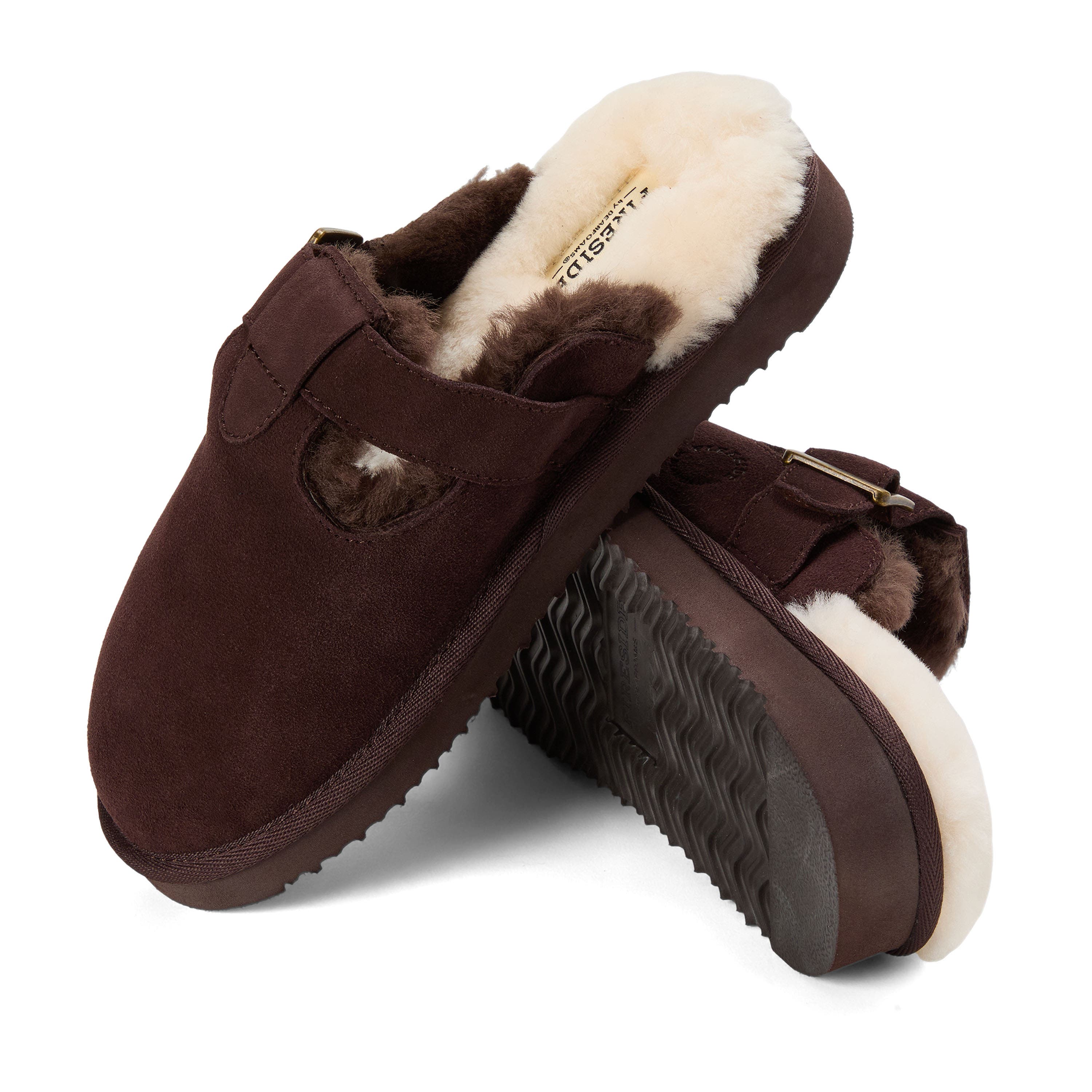 Fireside Maitland Genuine Shearling Scuff Slipper, Alternate, color, COFFEE