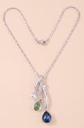 Modenaire Crystal Trio Teardrop Pendant Necklace