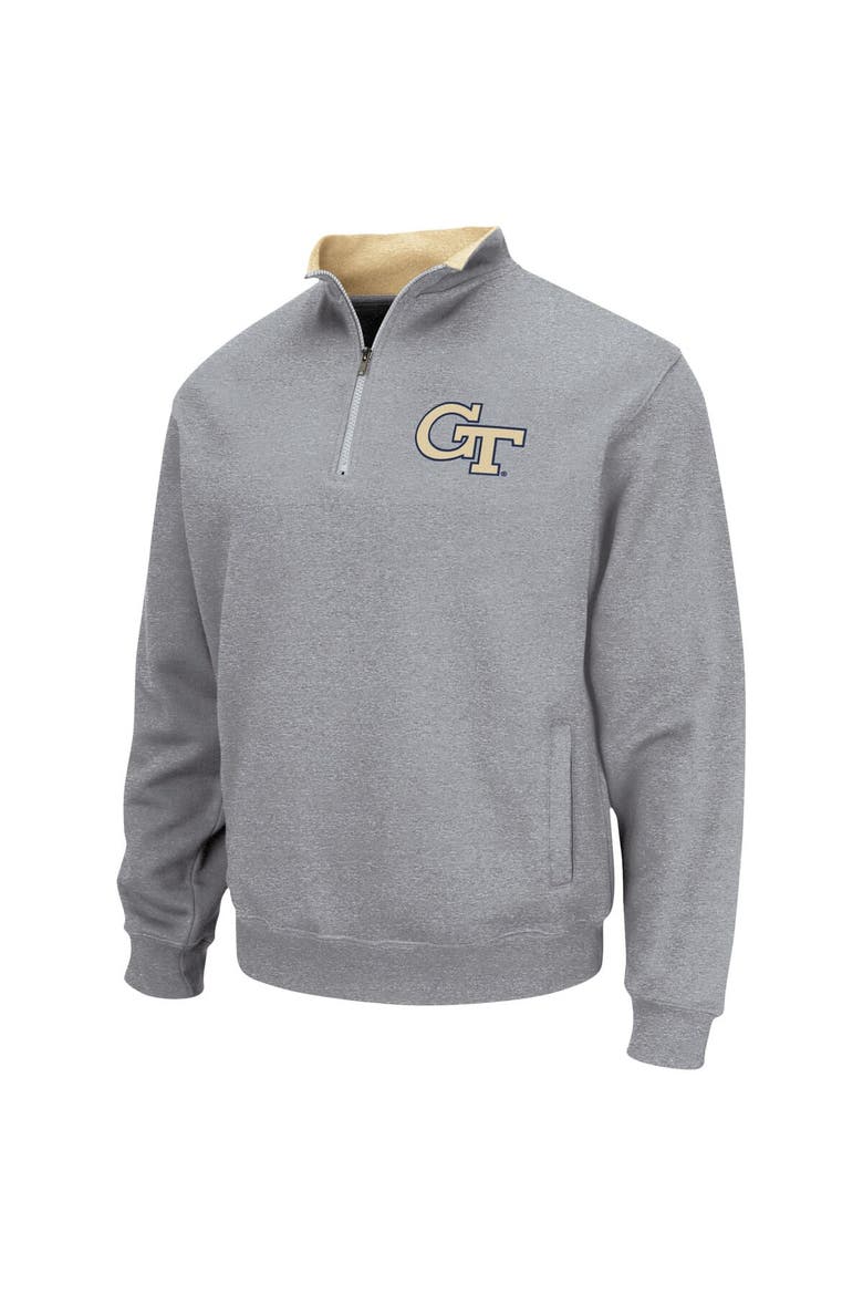 Men's Colosseum Heathered Gray Georgia Tech Yellow Jackets Tortugas Team Logo Quarter-Zip Jacket, Alternate, color, Heather Gray