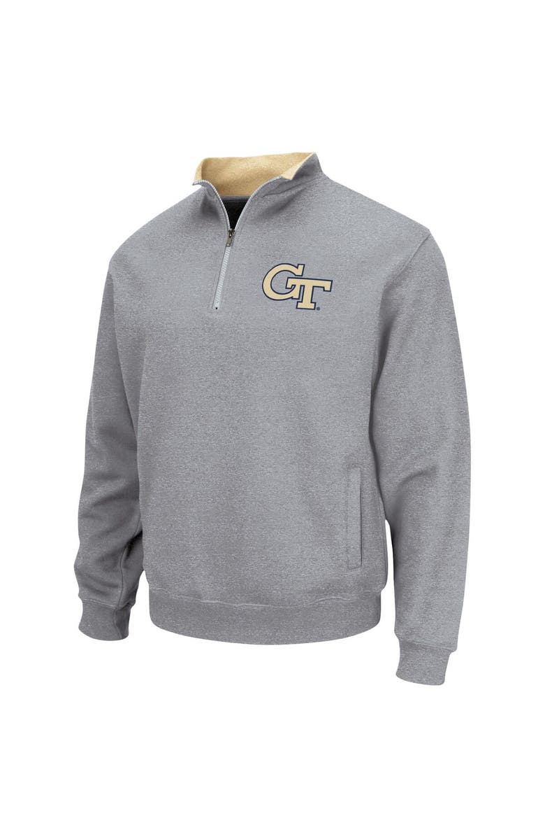 COLOSSEUM Men's Colosseum Heathered Gray Georgia Tech Yellow Jackets Tortugas Team Logo Quarter-Zip Jacket, Alternate, color, Heather Gray