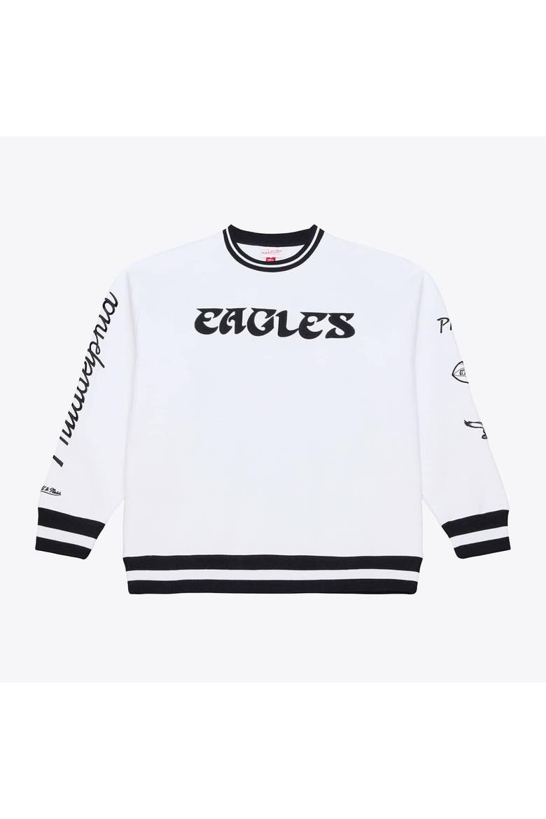Men's Mitchell & Ness  White Philadelphia Eagles Arctic Fleece Sweatshirt, Main, color, White