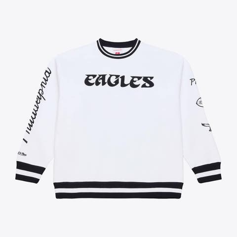 Men's Mitchell & Ness  White Philadelphia Eagles Arctic Fleece Sweatshirt