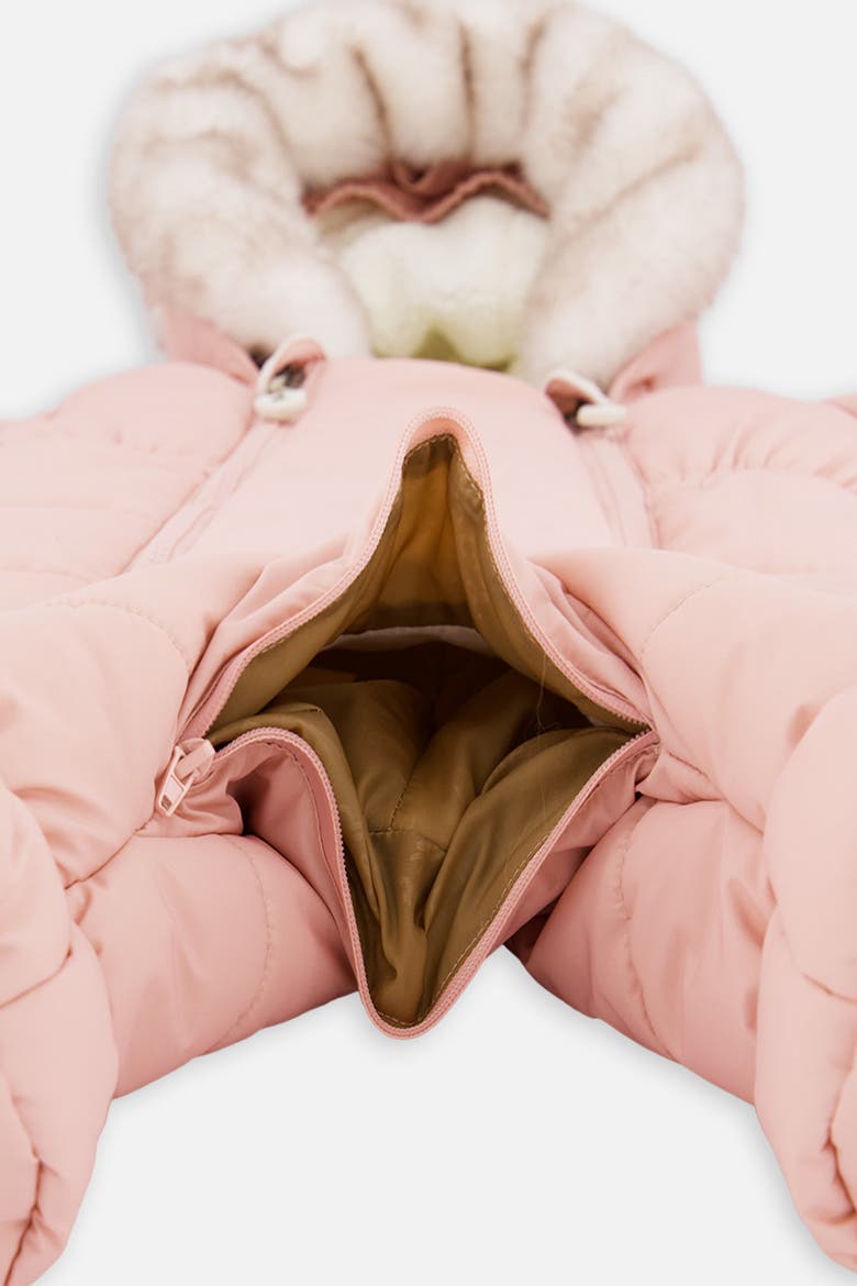 Car Seat Fleece Neckwarmer One Piece Snowsuit, Alternate, color, Pale Dusty Pink