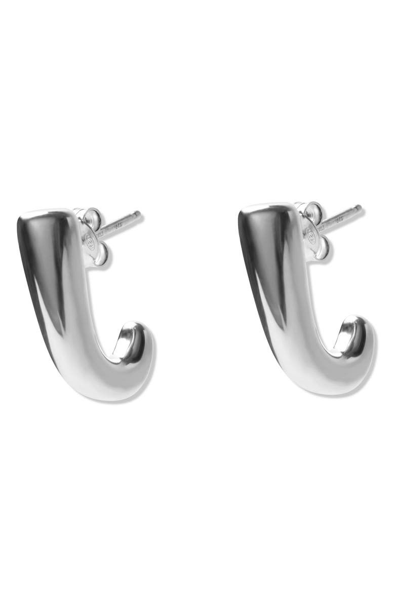 Argento Vivo Sterling Silver J-Hoop Earrings, Main, color, 