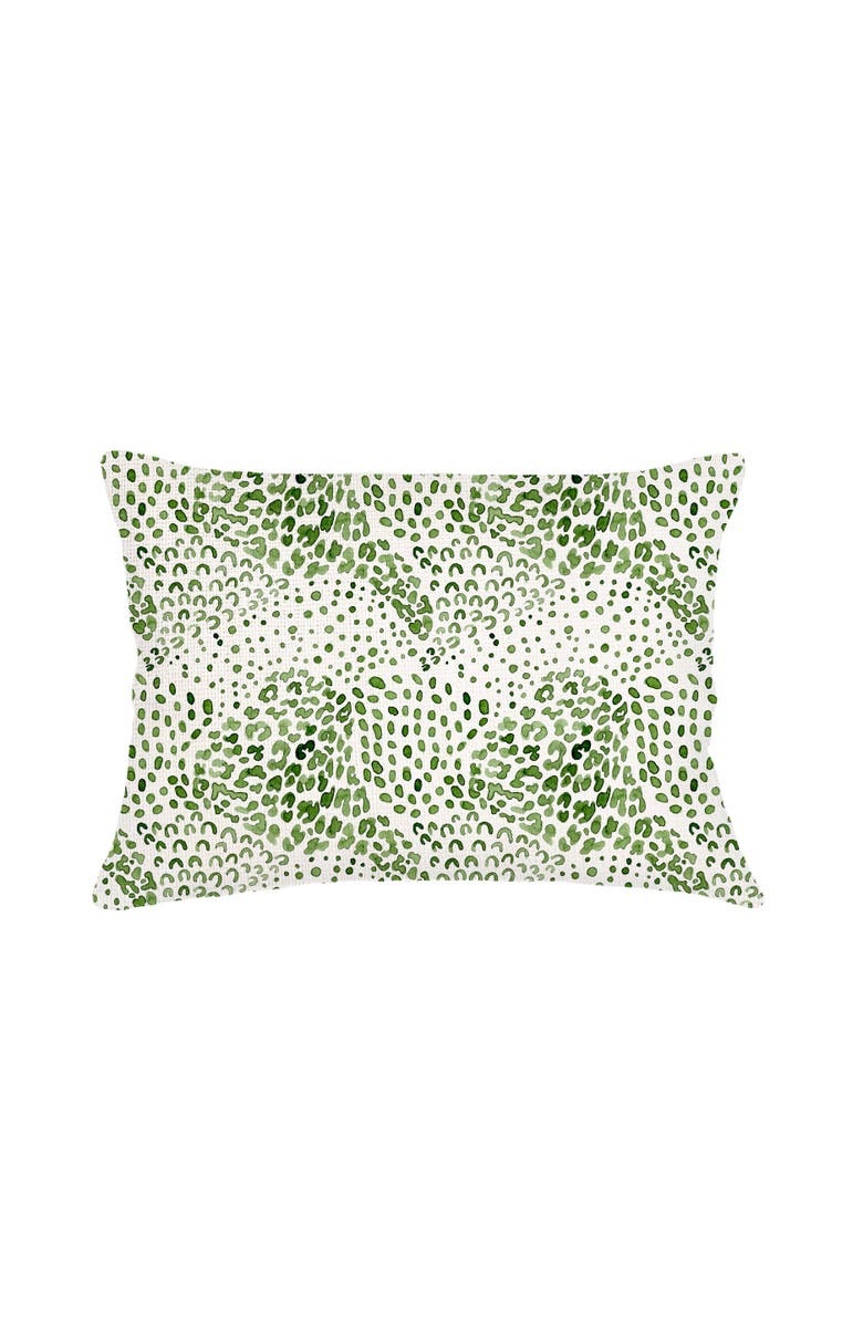 Anaya Green Cheetah Velvet Pillow with Down Alternative Insert, Main, color, Green