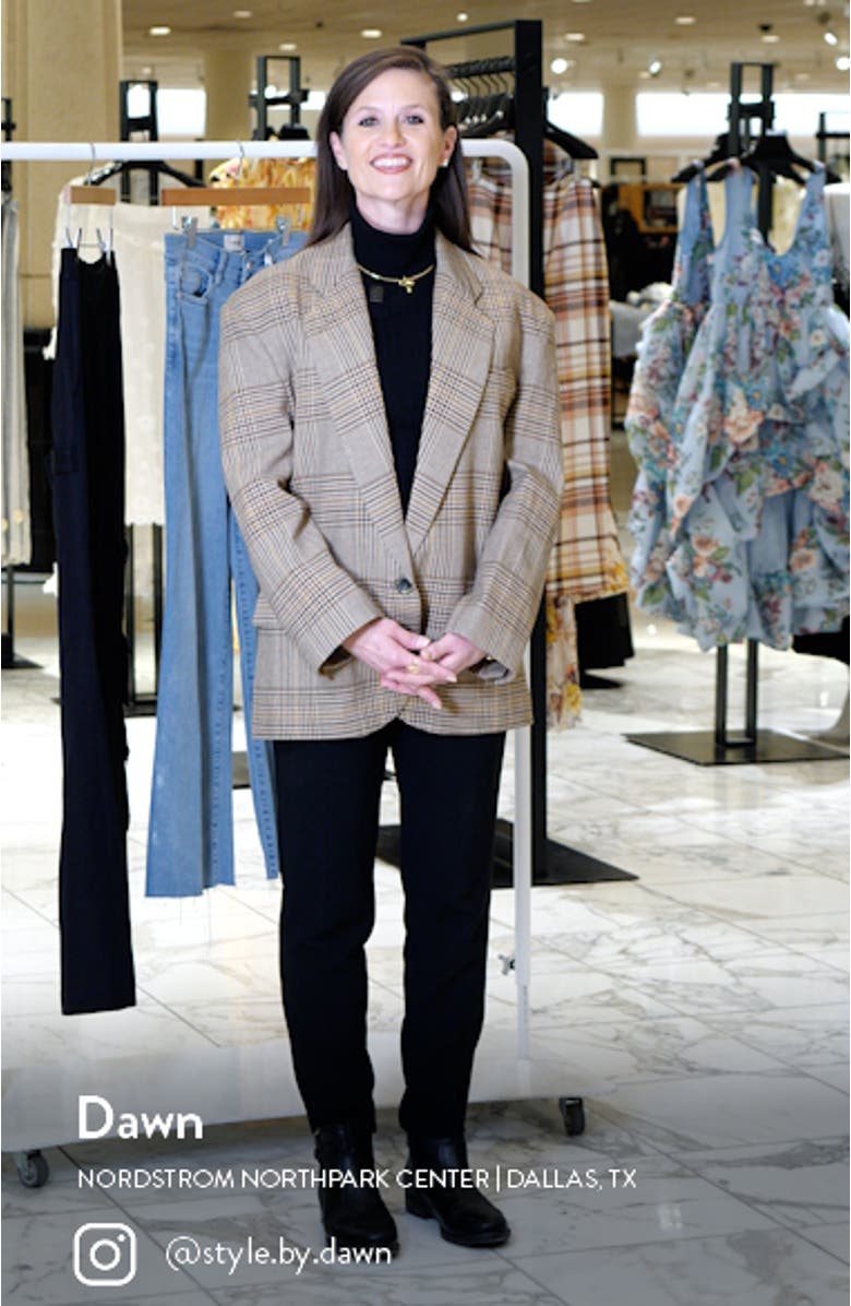 Massive One-Button Plaid Cotton & Linen Blazer, sales video thumbnail