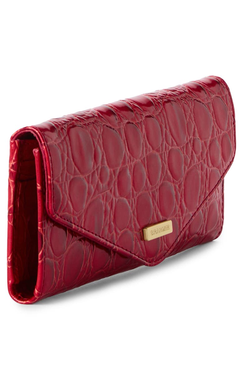 Brahmin Veronica Croc Embossed Leather Wallet, Alternate, color, 