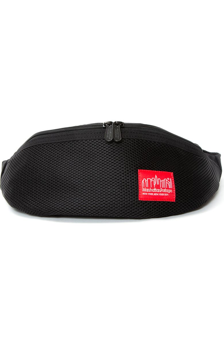 Manhattan Portage Mesh Brooklyn Bridge Belt Bag, Main, color, Black