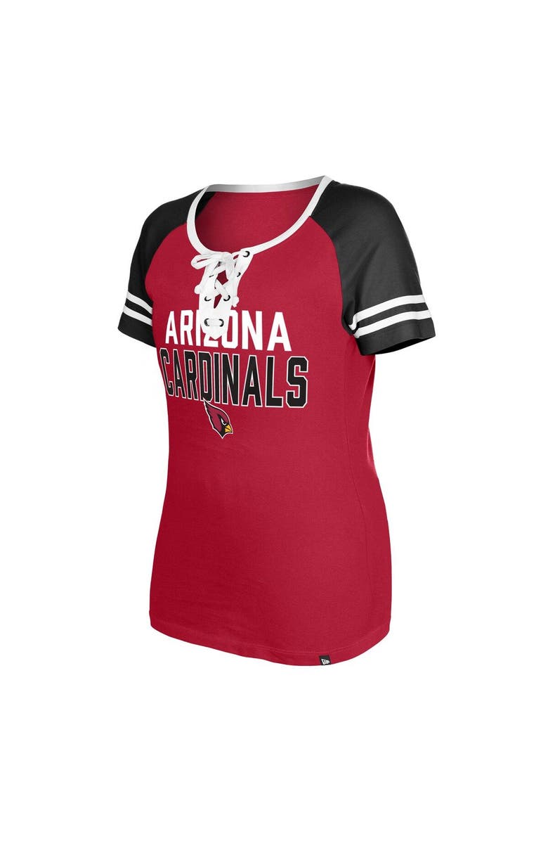 New Era Women's New Era  Cardinal Arizona Cardinals Raglan Lace-Up T-Shirt, Alternate, color, Cardinal