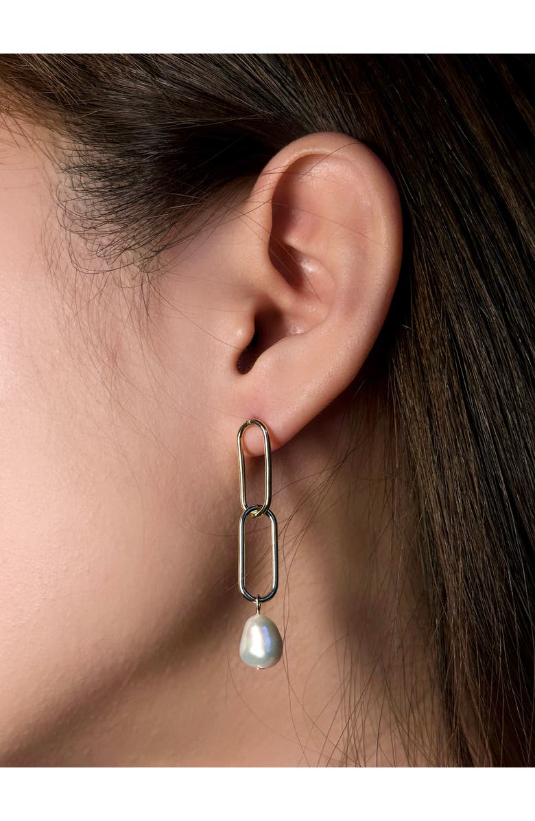 seree Carla Pearl drop earrings, Alternate, color, White