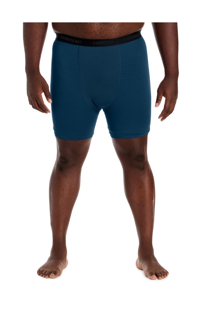 Harbor Bay by DXL Big & Tall Modal 4 Inch Stretch Boxer Briefs, Alternate, color, Sailor Blue