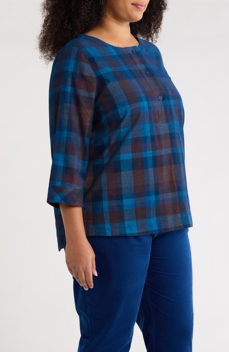 Seasalt Cornwall Tithonia Plaid Organic Cotton Corduroy Top, Alternate, color, Honesty Sea Cave