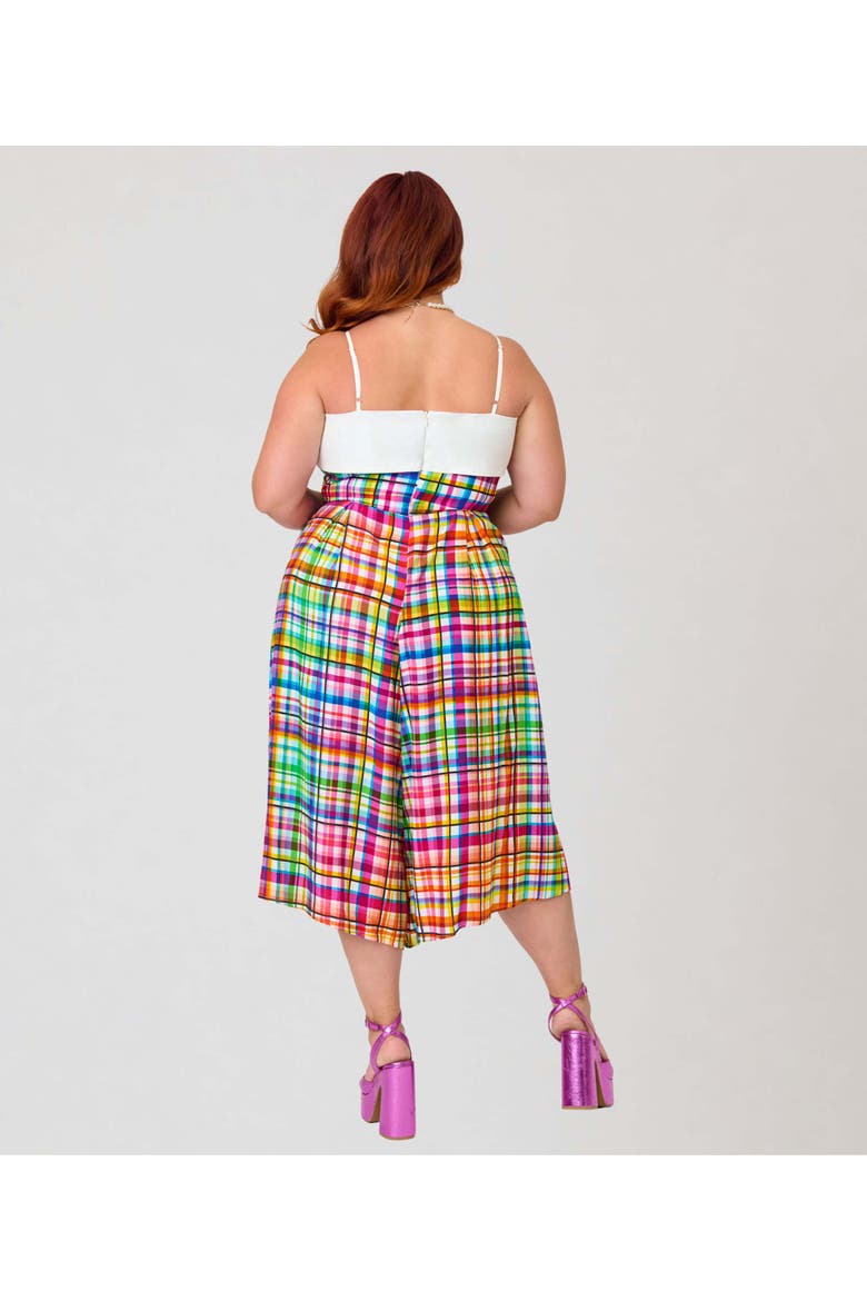 Plus Size Wide Leg Nancy Romper, Alternate, color, White Plaid