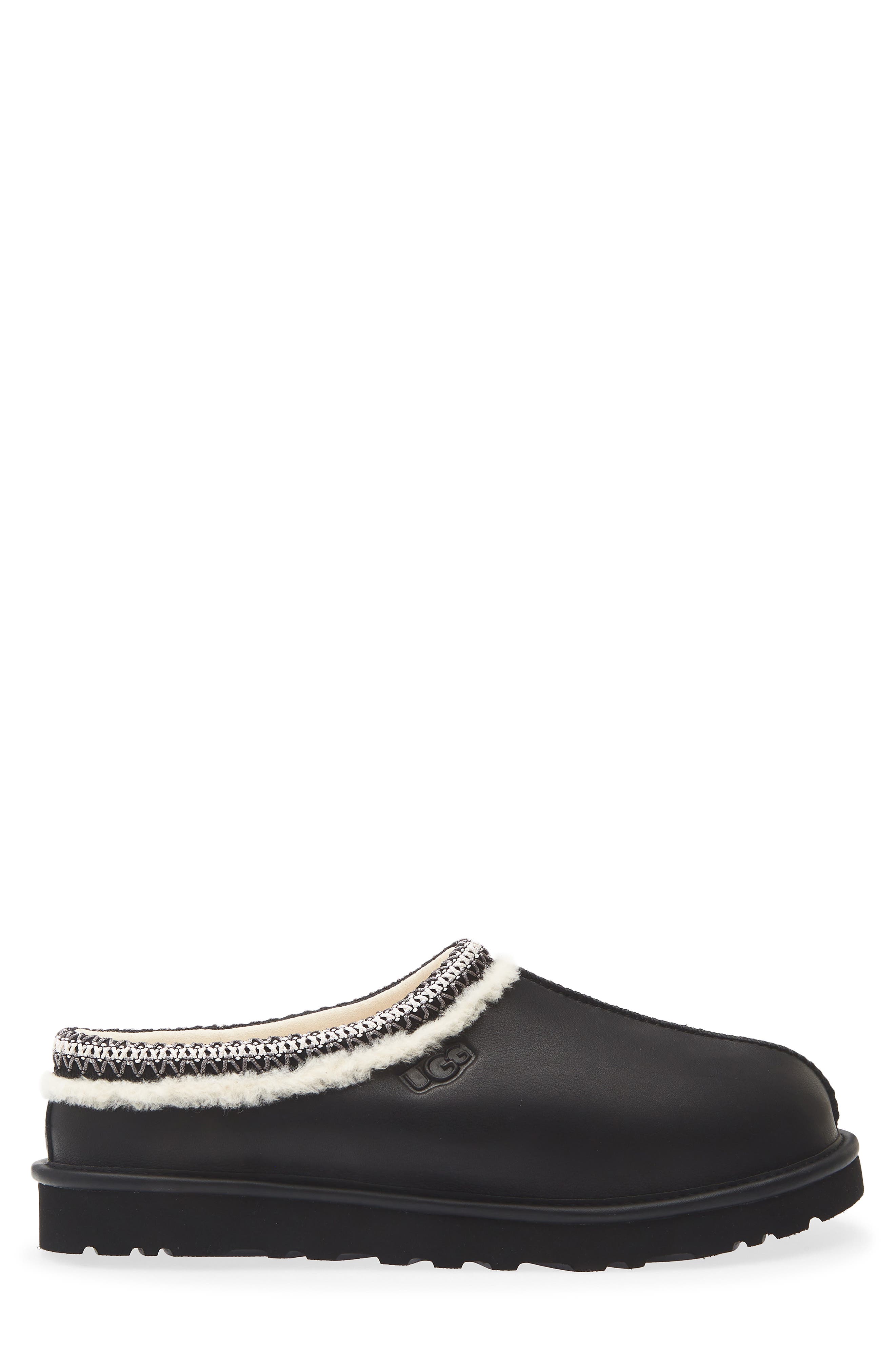 Tasman Leather Slipper, Alternate, color, BLACK