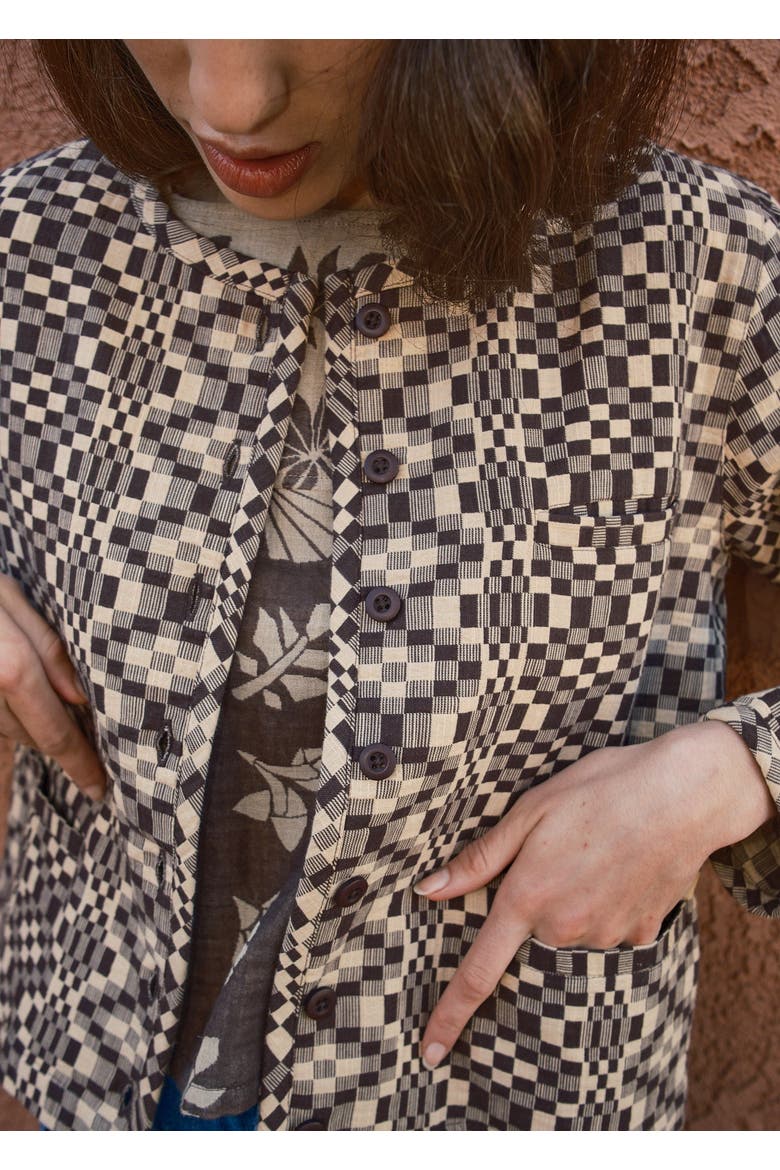 Maira Crew Neck Cardigan, Alternate, color, Compass