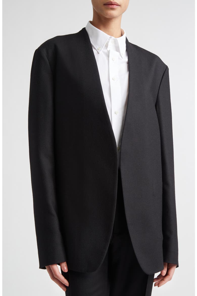 Minimal Virgin Wool Blazer, Alternate, color, BLACK