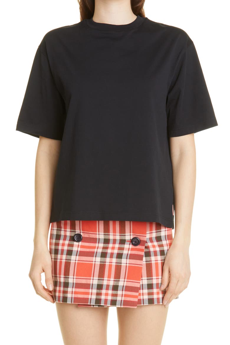 Women's Edie Pink Label Boxy Organic Cotton T-Shirt, Main, color, BLACK
