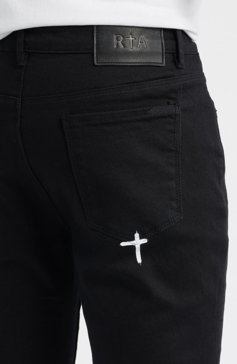 RtA Bryant Ripped Skinny Jeans, Alternate, color, Black Rest In Peace