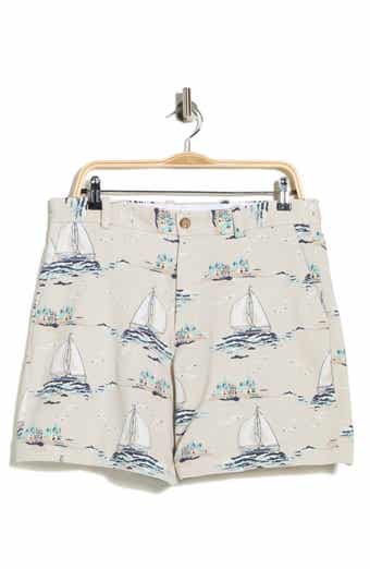 Brooks Brothers Sailboat Print Cotton Blend Chino Shorts