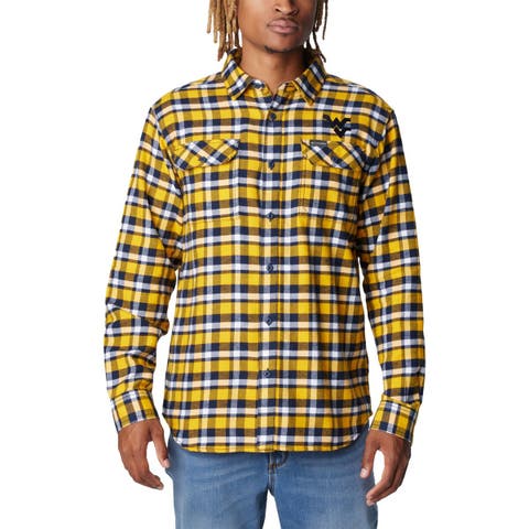 Gold West Virginia Mountaineers Flare Gun Flannel Long Sleeve Shirt