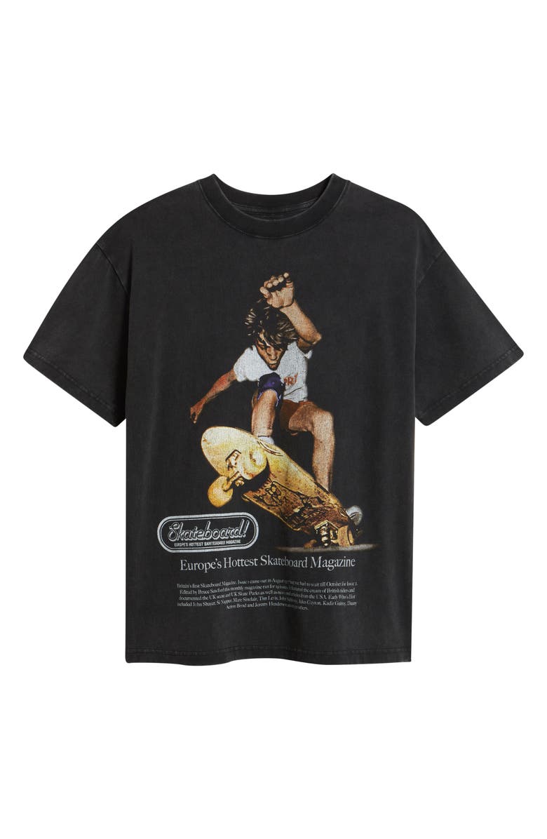 ID Supply Co Skateboard Magazine Graphic Cotton T-Shirt, Alternate, color, Washed Black
