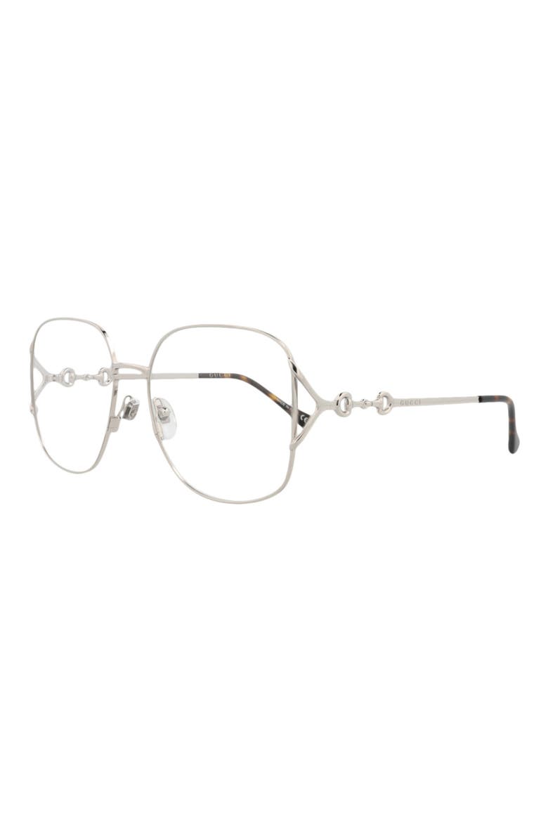 GG1019O 57mm Square Optical Glasses, Alternate, color, SILVER SILVER TRANSPARENT