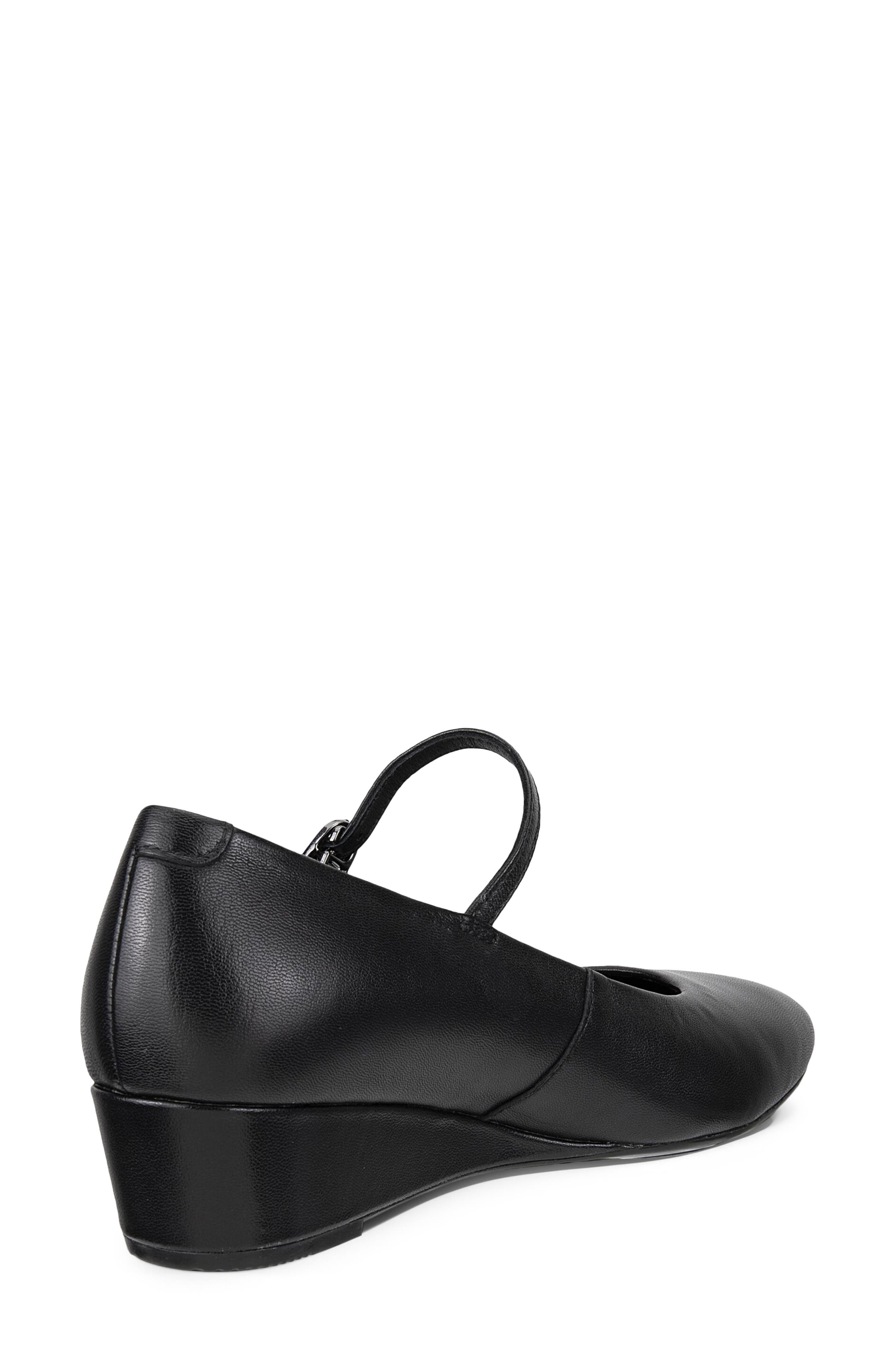 Elevate Leather Wedge Mary Jane, Alternate, color, BLACK
