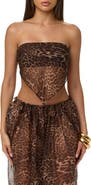 Naked Wardrobe Leopard Print Chiffon Tube Top