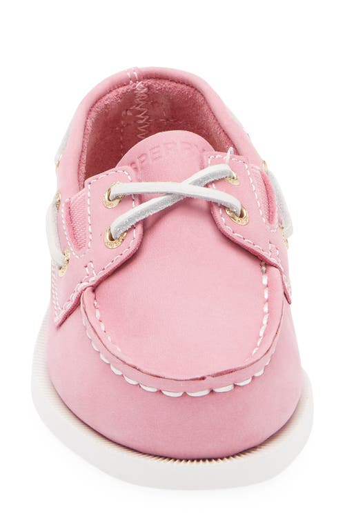 Sperry Kids' Authentic 2-eye Nubuck Boat Shoe In Medium Pink