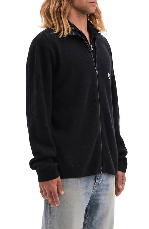 Vayder Pisoni Double Zip Merino Wool & Cashmere Cardigan In Black