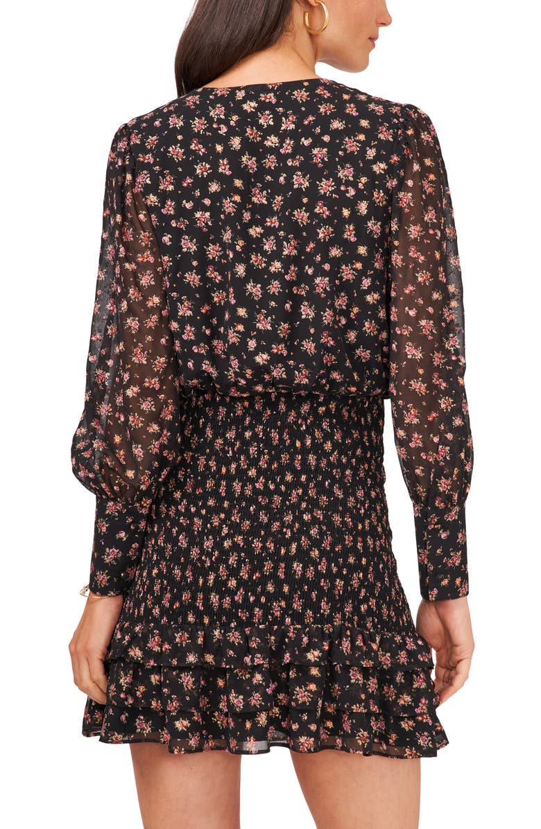 1.STATE Smocked Ruffle Long Sleeve Minidress, Alternate, color,