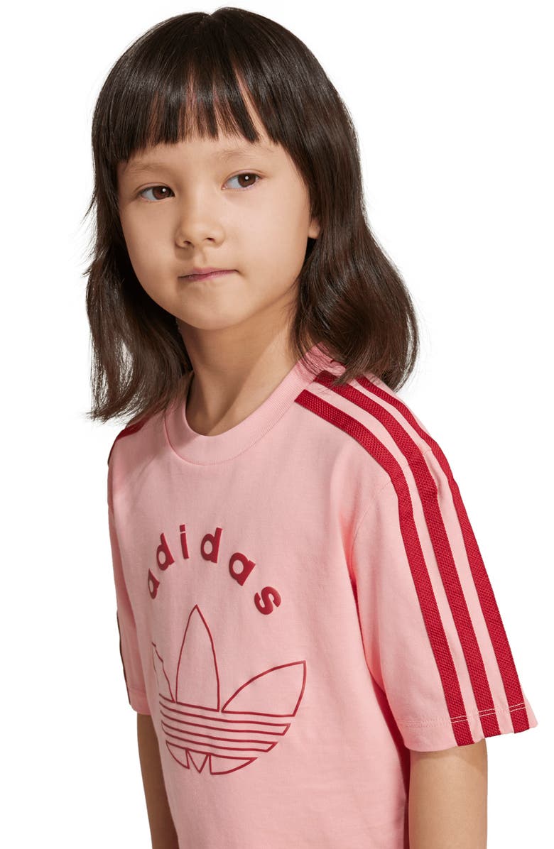 adidas Kids' Trefoil Graphic T-Shirt & Bike Shorts Set, Alternate, color, 